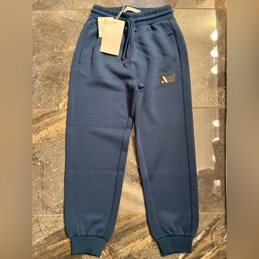 NWT ZARA Sporty Logo Joggers | Bluish | Size 6-7